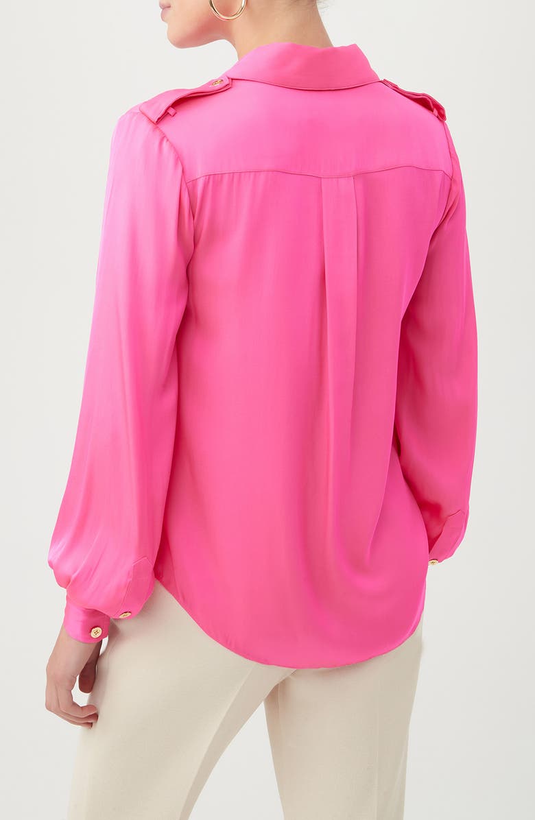 Trina Turk Astoria Silk Blend Button-Up Shirt, Alternate, color, 