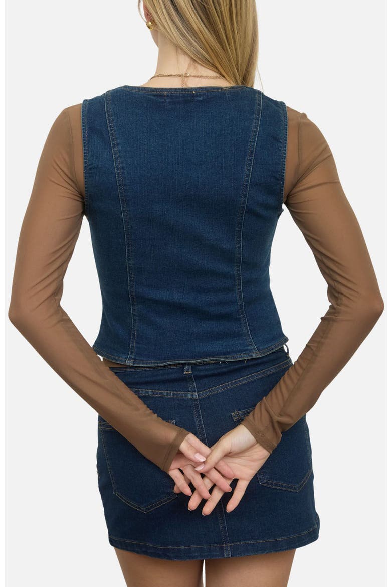Denim Vest, Alternate, color, DARK DENIM