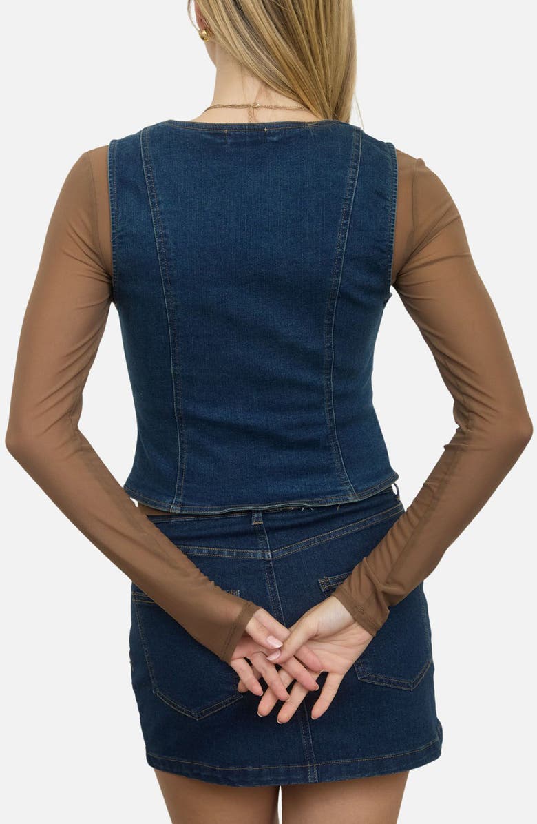 Blu Pepper Denim Vest, Alternate, color, 