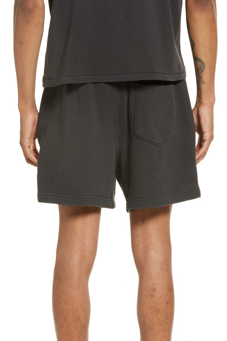 Core Organic Cotton Brushed Terry Sweat Shorts, Alternate, color, BLACK