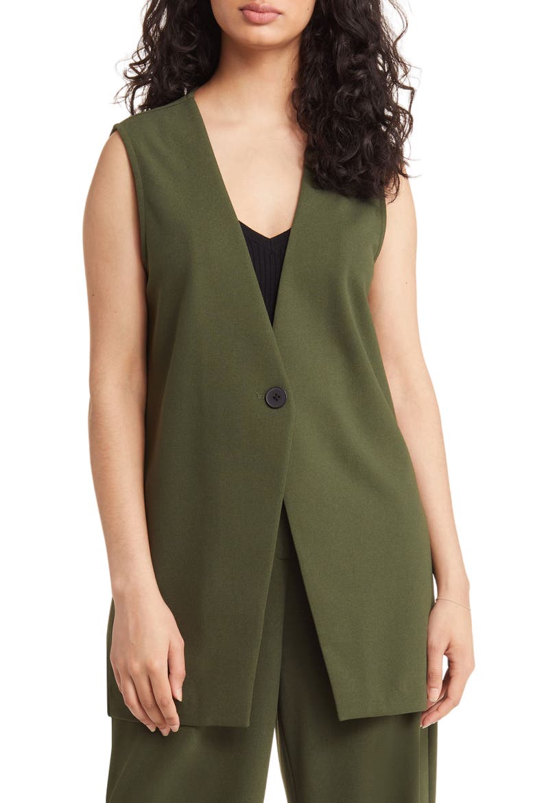 One-Button Vest, Main, color, RIFLE GREEN