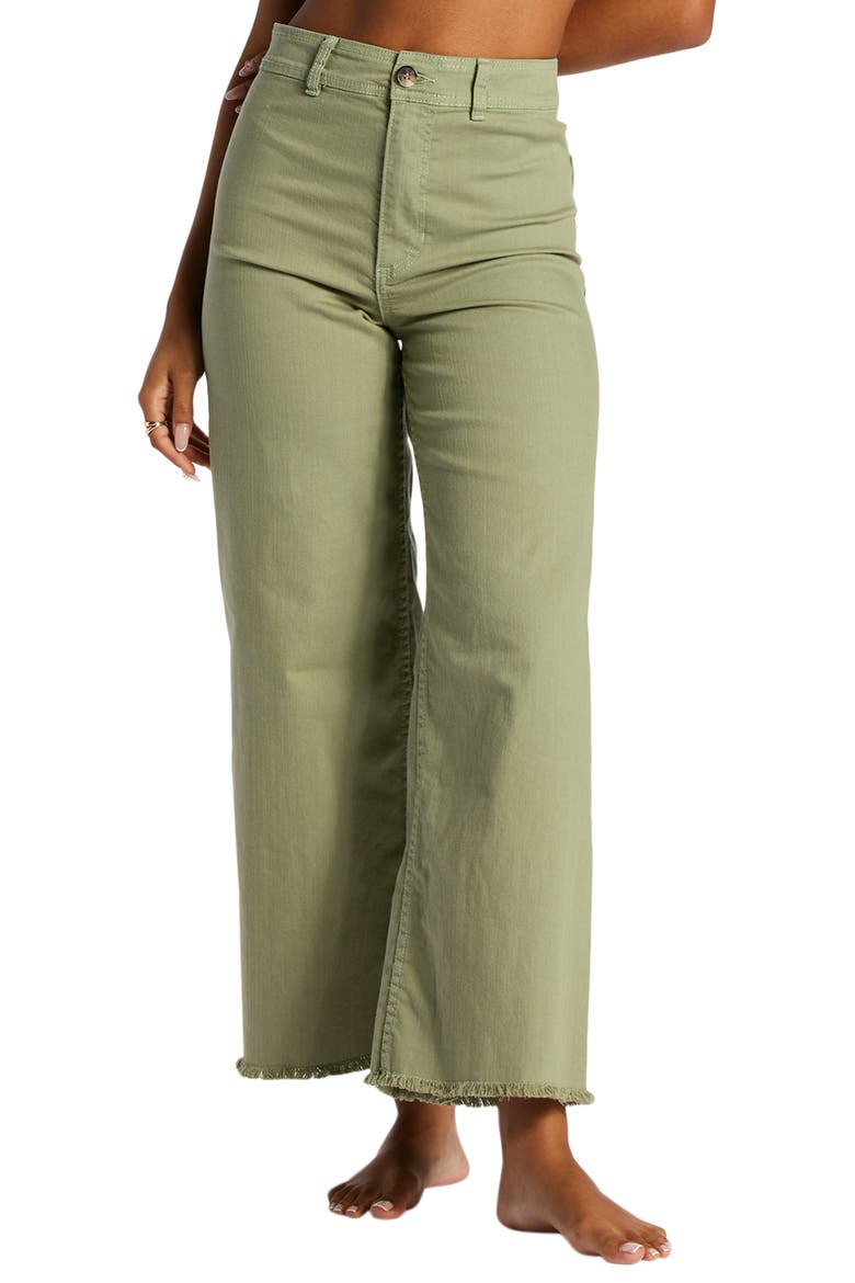Free Fall Stretch Crop Wide Leg Pants, Main, color, GREEN EYES