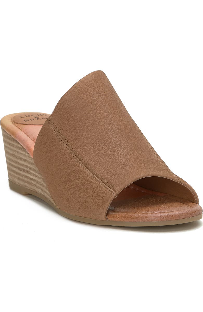 Lucky Brand Malenka Wedge Slide Sandal, Main, color, Tortilla Bro Salina