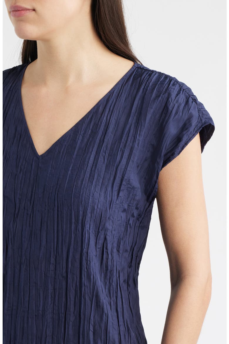 Cap Sleeve Silk Maxi Dress, Alternate, color, INK