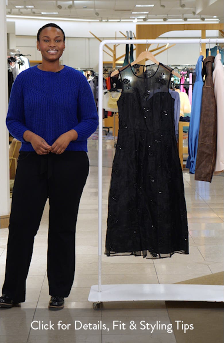 Sequin Mesh Sleeveless Midi Dress, sales video thumbnail