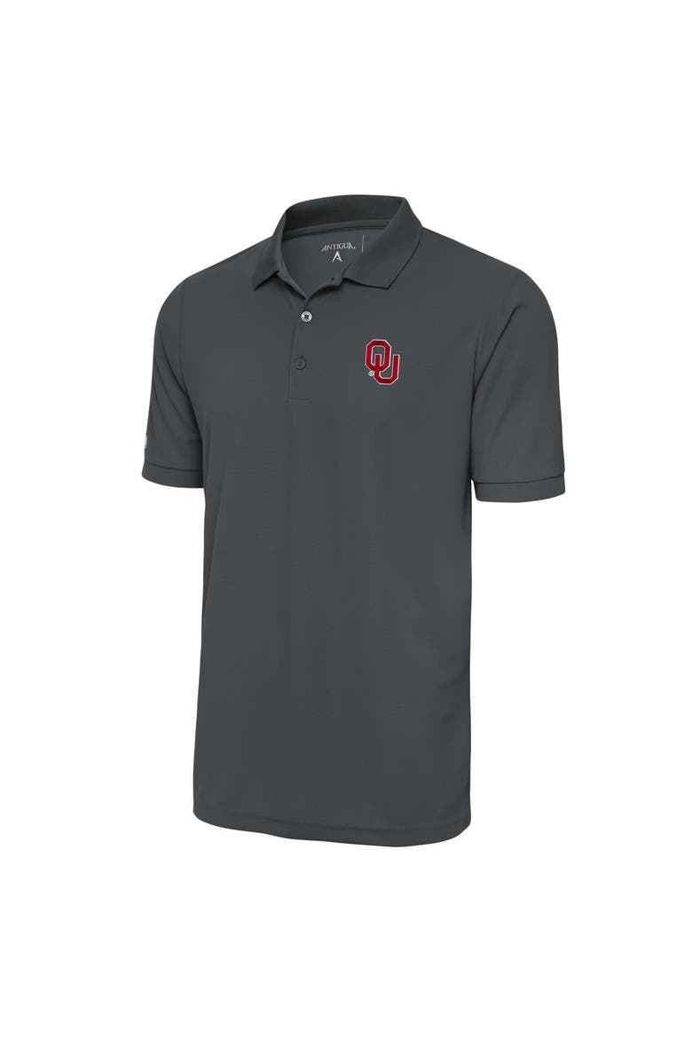 Men's Antigua Anthracite Oklahoma Sooners Big & Tall Legacy Pique Polo, Alternate, color, Anthracite