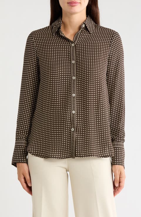 Printed Long Sleeve Button-Up Shirt