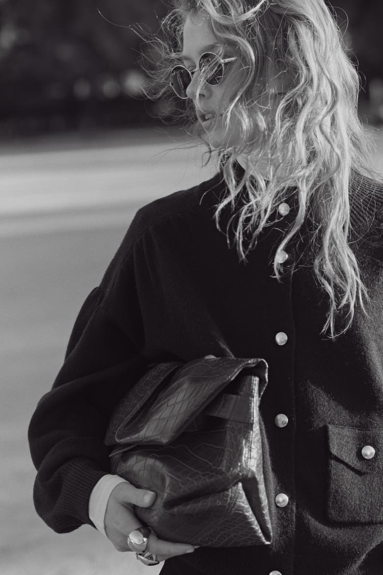 Oversized Cardigan, Alternate, color, Navy blue
