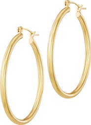 SAVVY CIE JEWELS Oval Hoop Earrings