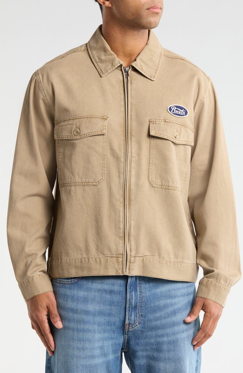 Brixton Trademark Cotton Garage Jacket, Alternate, color, Washed Khaki