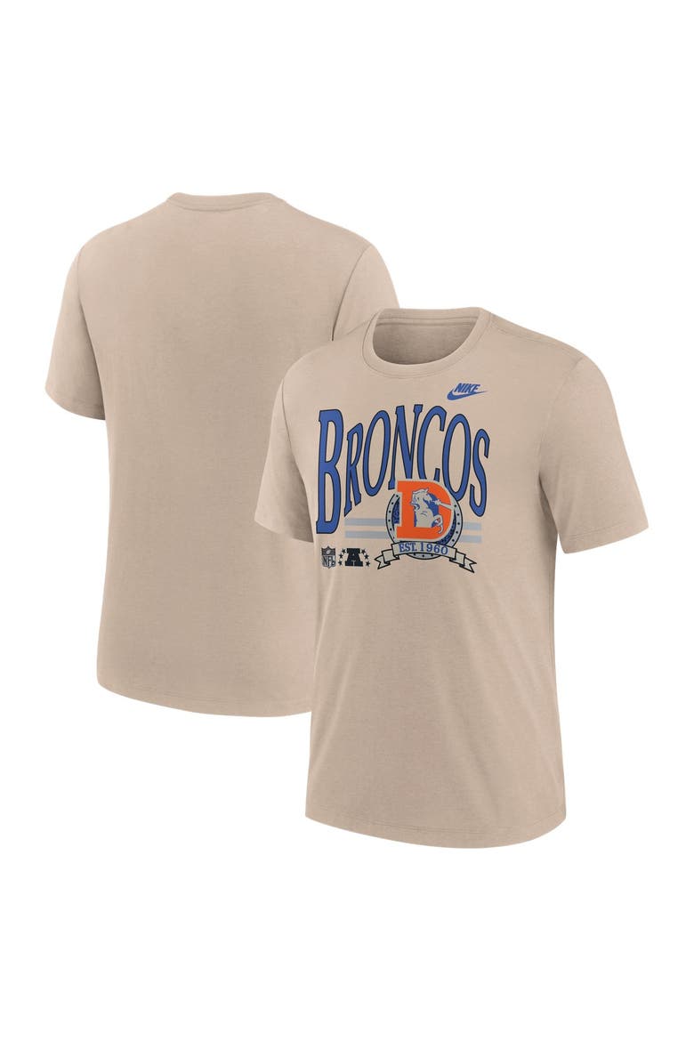 Men's Nike Sand Denver Broncos Rewind Tri-Blend T-Shirt, Main, color, Sand