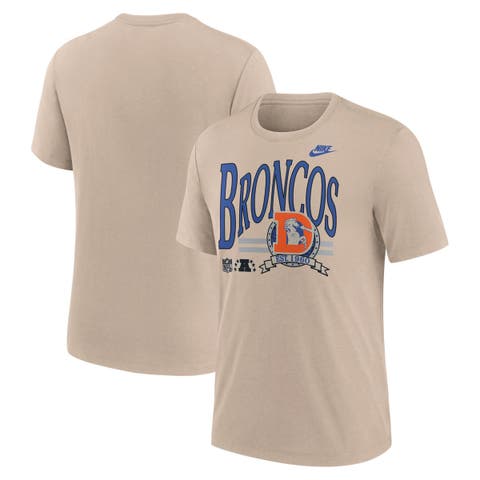 Men's Nike Sand Denver Broncos Rewind Tri-Blend T-Shirt