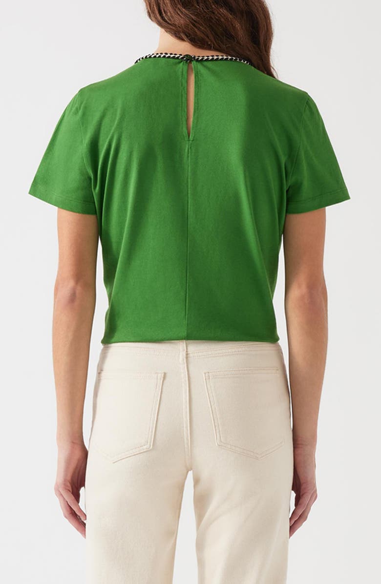 LK Bennett Vita Braided Trim Cotton T-Shirt, Alternate, color, Green