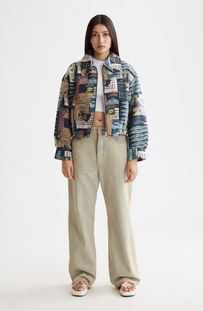 Scotch & Soda Art Department Collage Cotton Blend Jacquard Jacket, Alternate, color, Art Dept Collage Multicolor