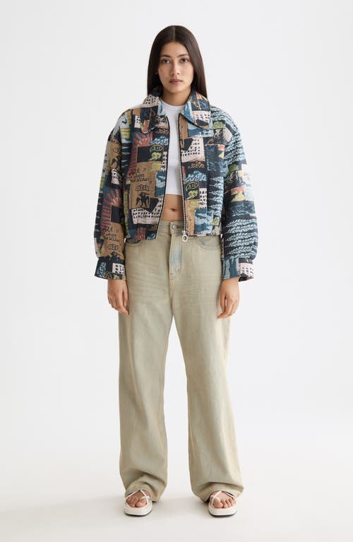 Scotch & Soda Art Department Collage Cotton Blend Jacquard Jacket In Multi