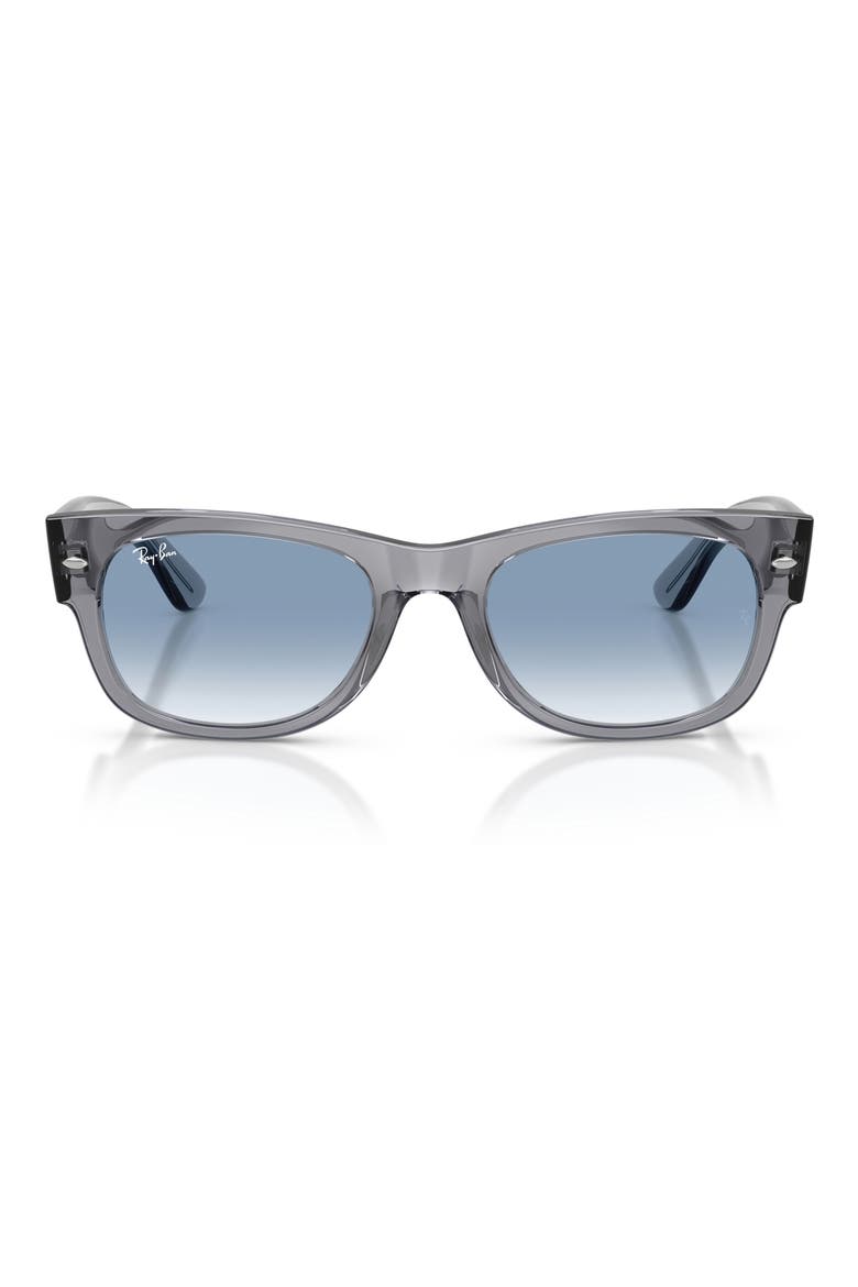 52mm Mega Wayfarer II Gradient Square Sunglasses, Main, color, TRANSAPRENT GREY / CLEAR BLUE