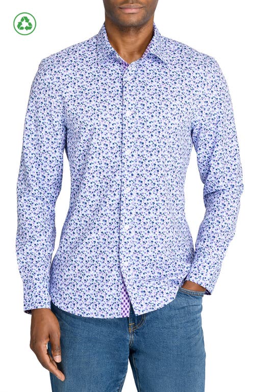 Construct Ditsy Floral Woven Long Sleeve Basic In Lilac