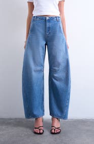 Topshop High Waist Barrel Jeans