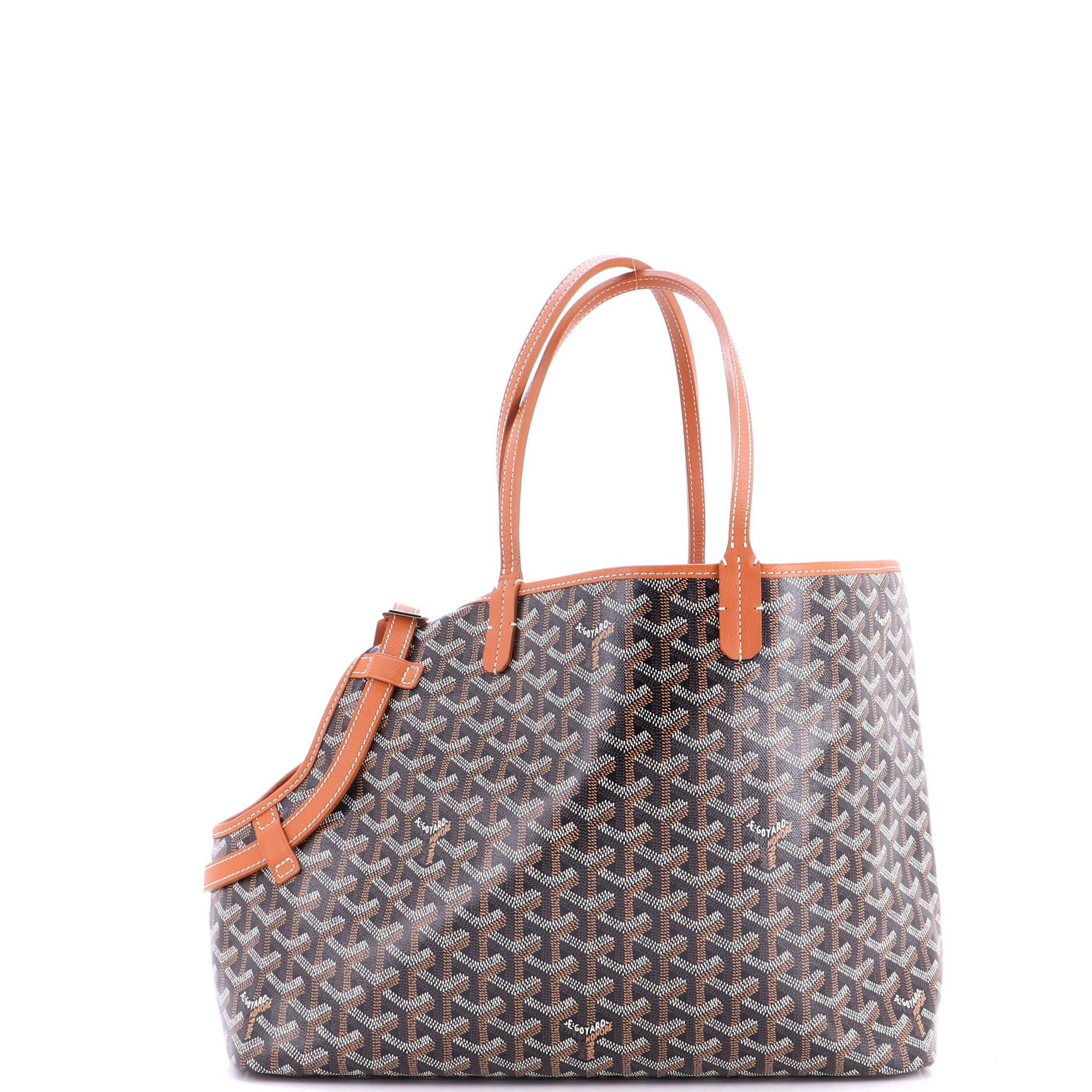 Pre-Owned Goyard Chien Gris Pet Carrier Tote Coated Canvas, Alternate, color, Black