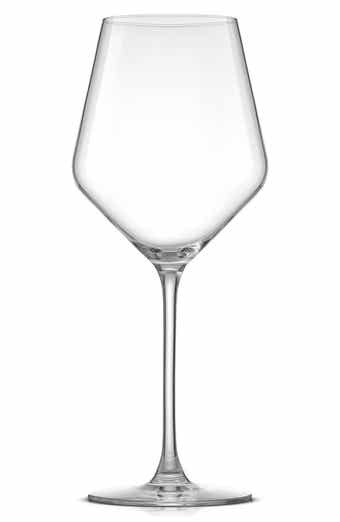 JoyJolt Layla White Set of 4 Stemmed Red Glasses