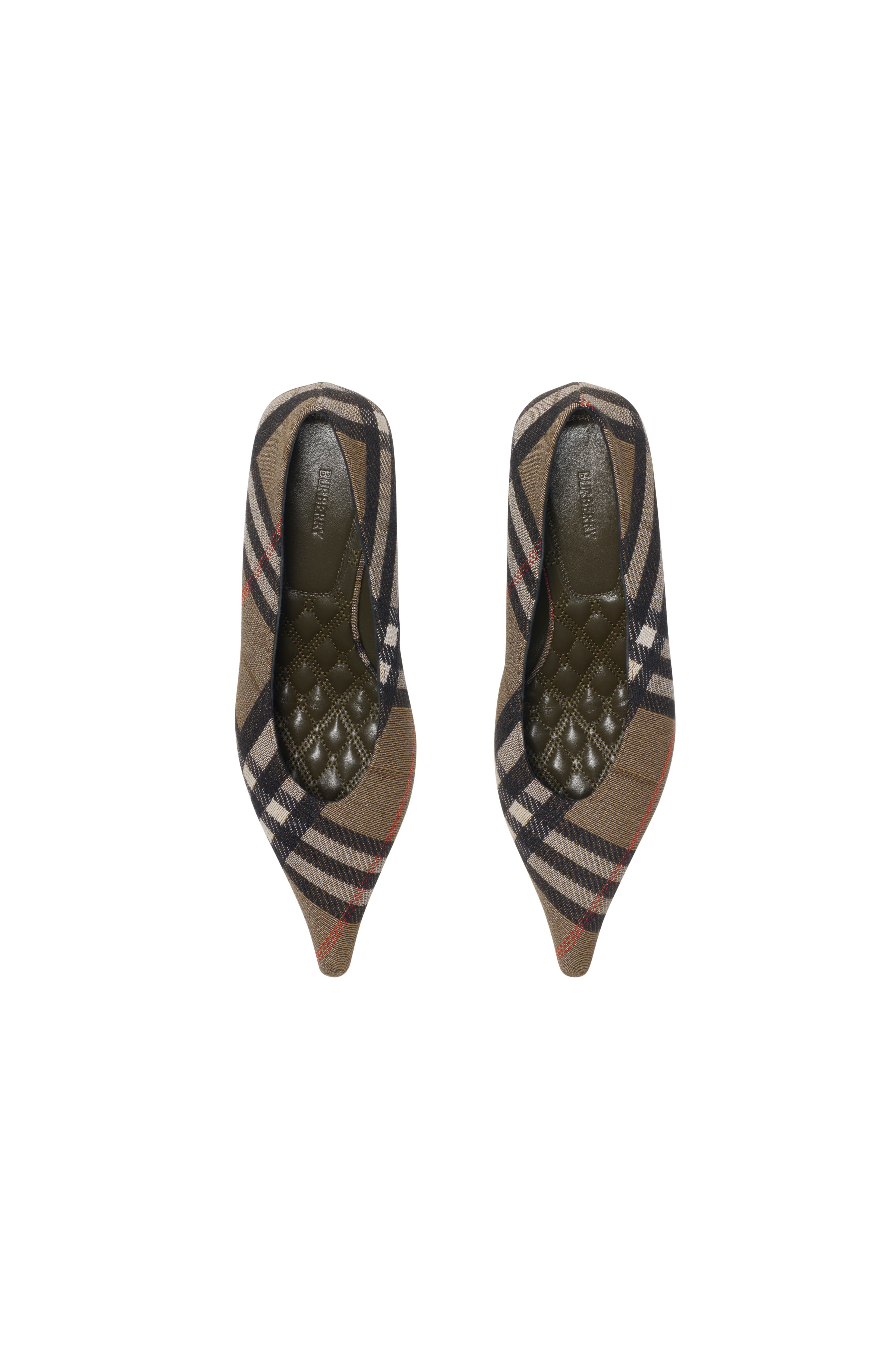 Burberry Check Cameo Low Pumps, Alternate, color, Brush Brown
