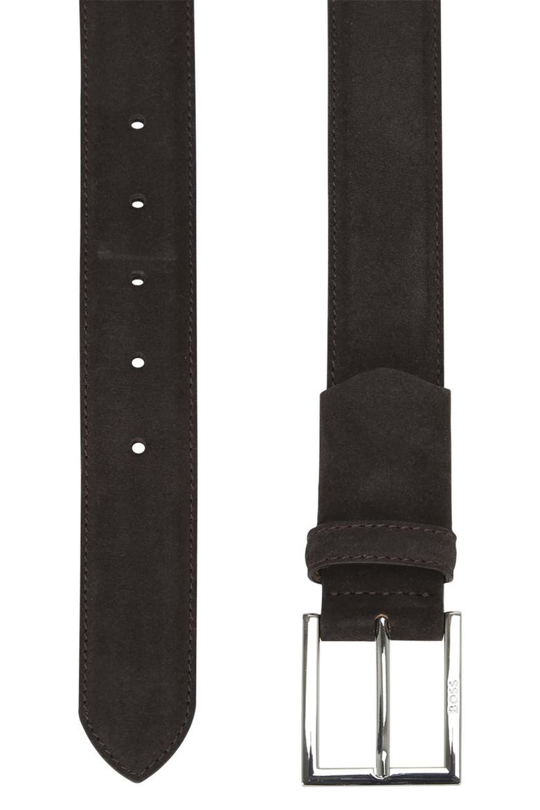 Dressletic Suede Belt, Alternate, color, DARK BROWN