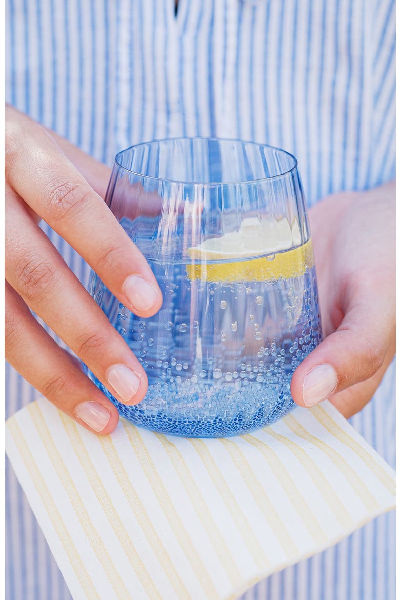 Francesca Double Old Fashioned Glass, Alternate, color, BLUE