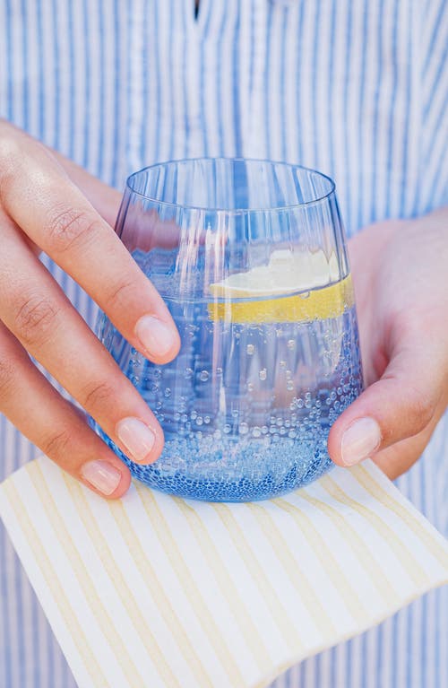 Vietri Francesca Double Old Fashioned Glass In Blue