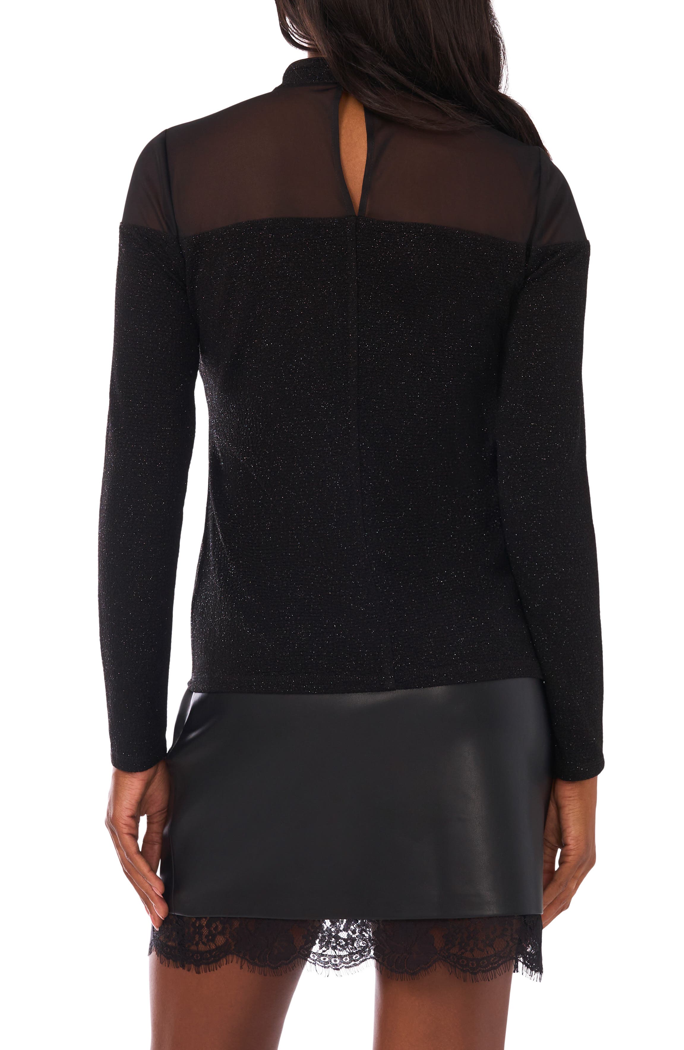 Illusion Yoke Mock Neck Top - image 2