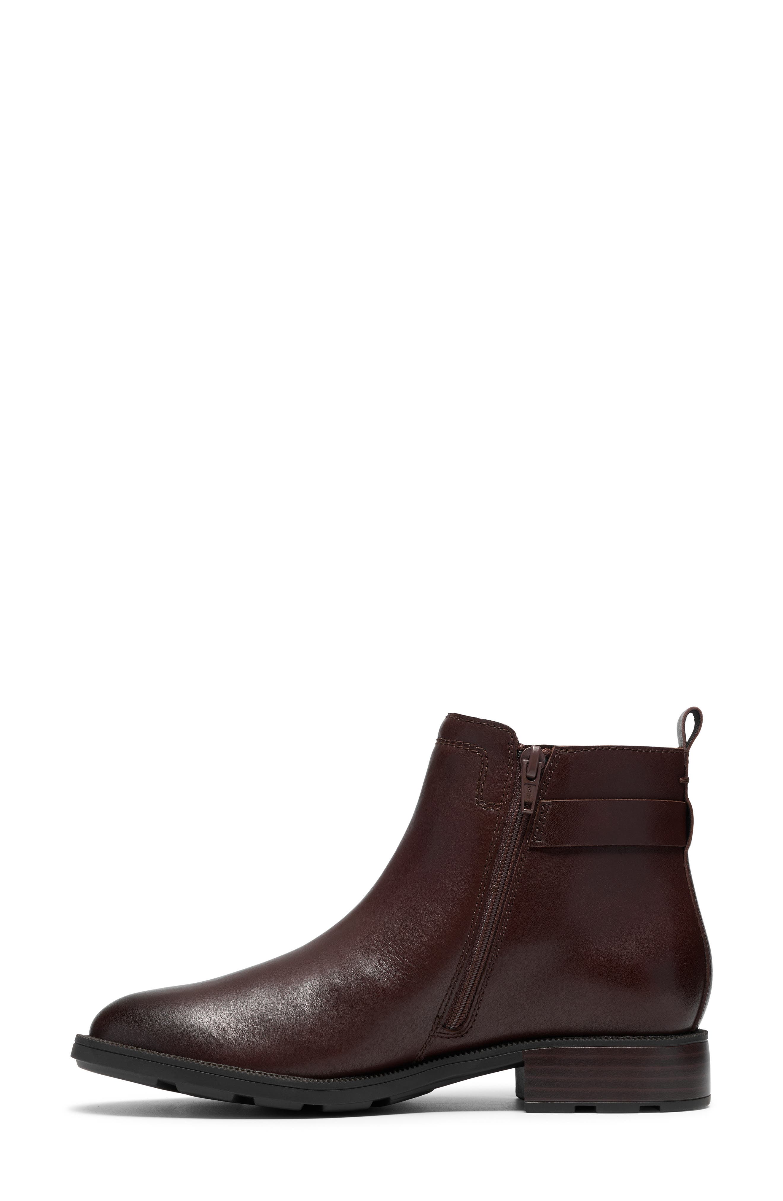 Adalynn West Leather Bootie, Alternate, color, DARK BROWN