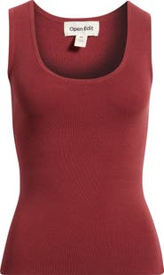 Open Edit Scoop Neck Sweater Tank