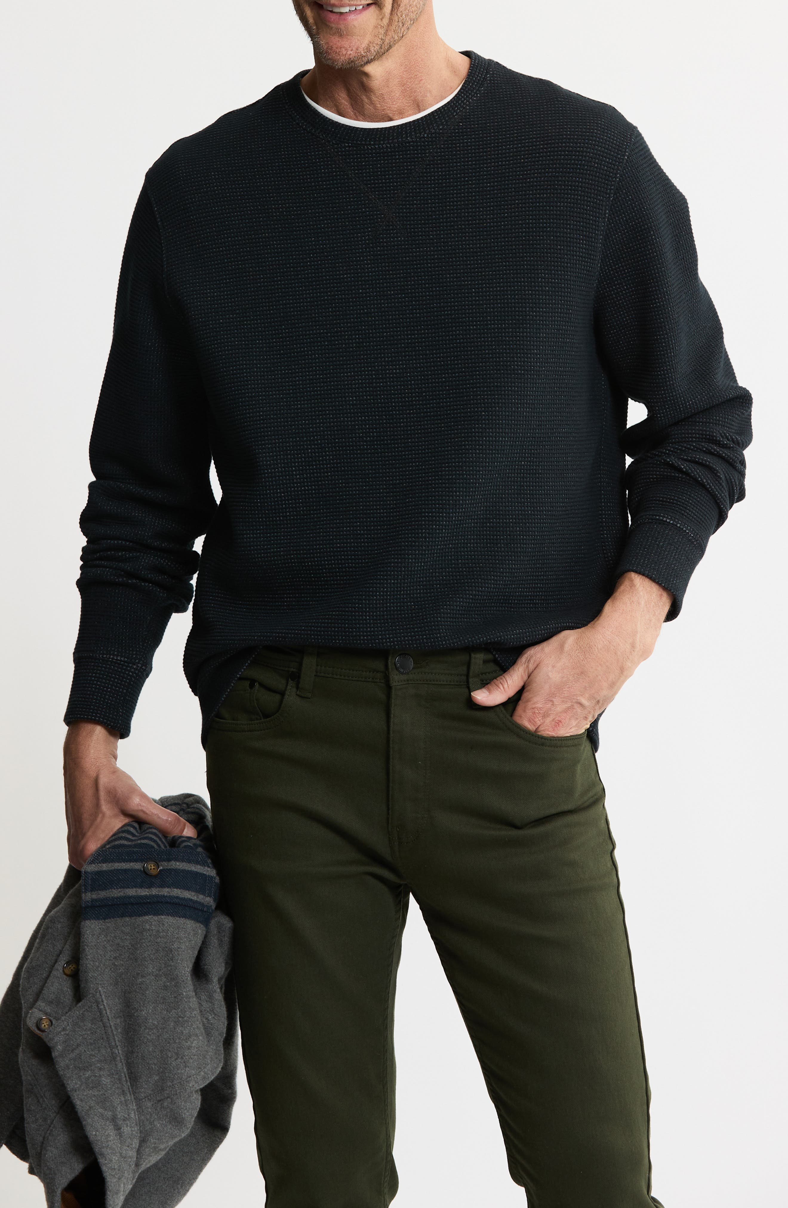 JACHS Textured Knit Crewneck Sweatshirt