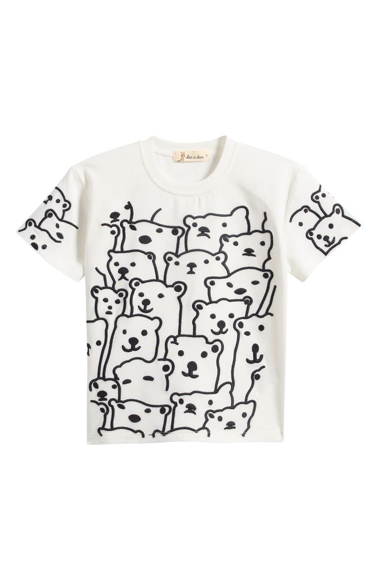 Doe A Dear Kids' Bear Embroidered T-Shirt, Main, color, 