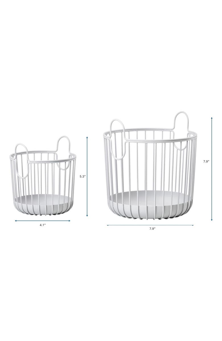 Zone Denmark Inu Set of 2 Tabletop Wire Baskets, Alternate, color, Soft Grey