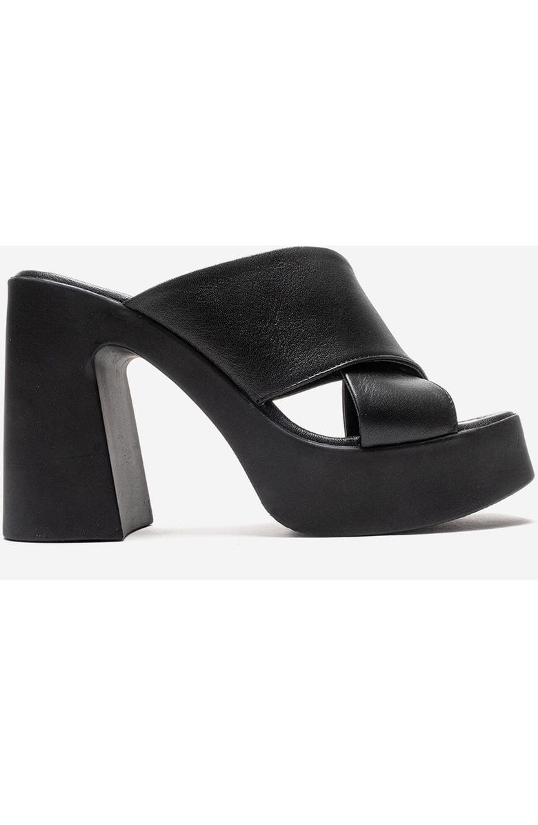 Forever & Always Shoes Essenza Leather Platform Block Heel Sandal, Alternate, color, Black