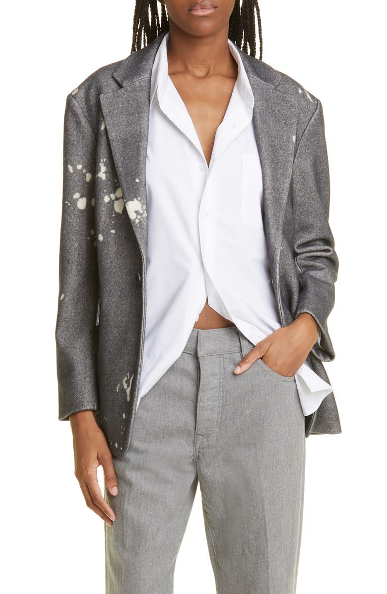 R13 Paint Splatter Virgin Wool Shrunken Blazer, Main, color, 