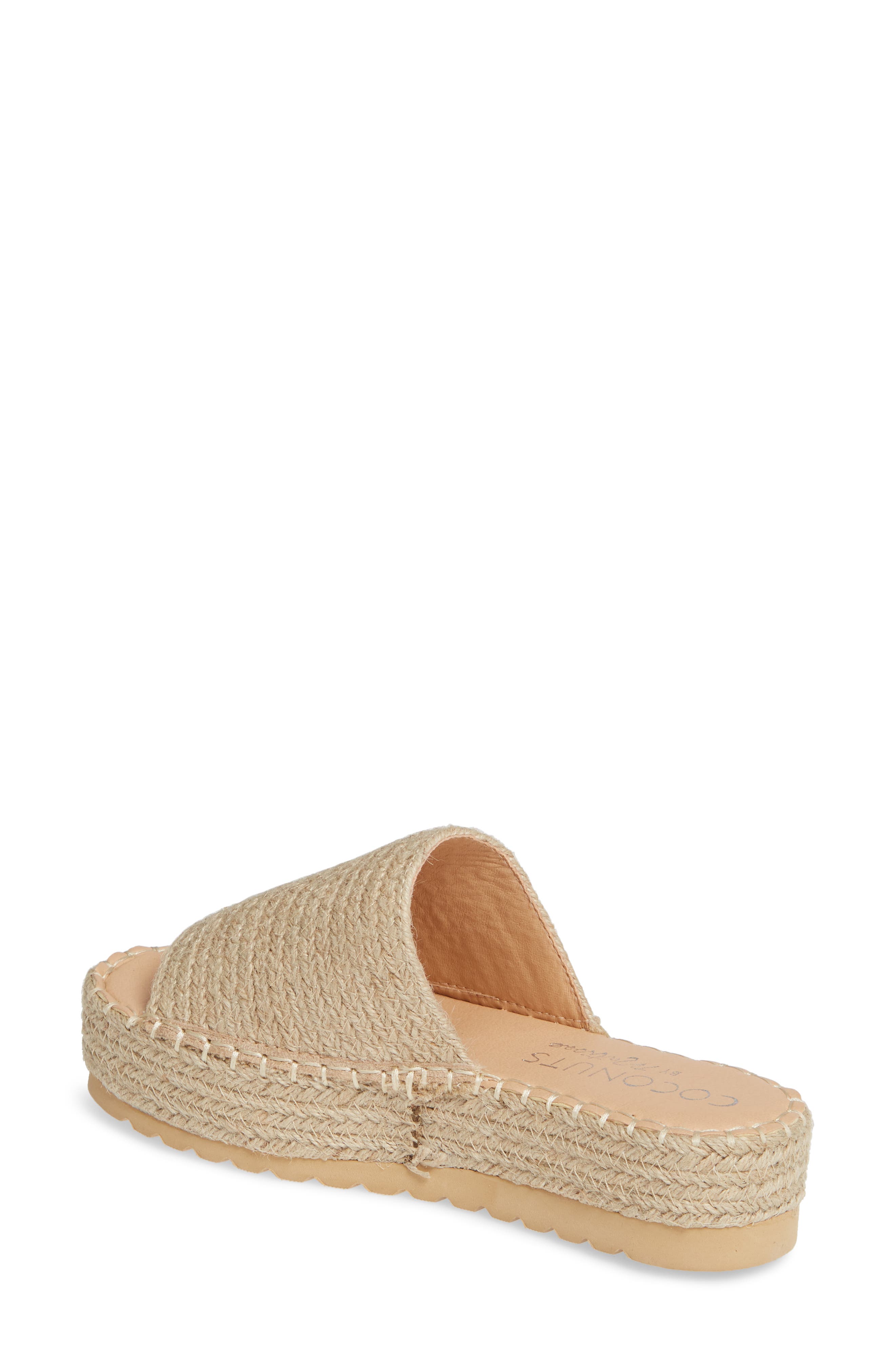 Del Mar Platform Slide Sandal, Alternate, color, NATURAL RAFFIA