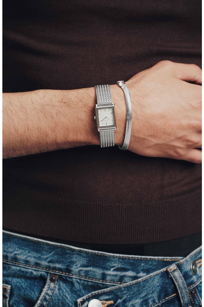 Virgil Tethered Mesh Strap Watch, 20mm, Alternate, color, STAINLESS STEEL