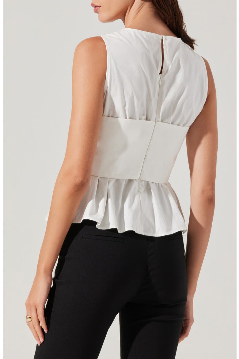 Isela Twist Overlay Cotton Top, Alternate, color, WHITE