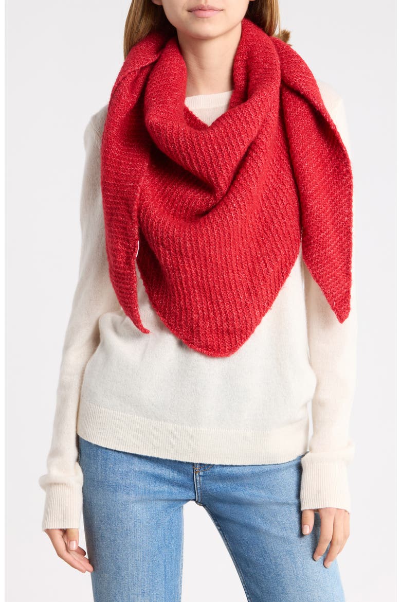 Chunky Triangle Scarf, Main, color, RED