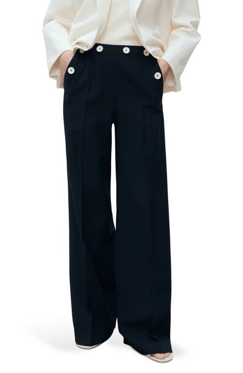 Shop Mango Contrast Button Straight Leg Pants