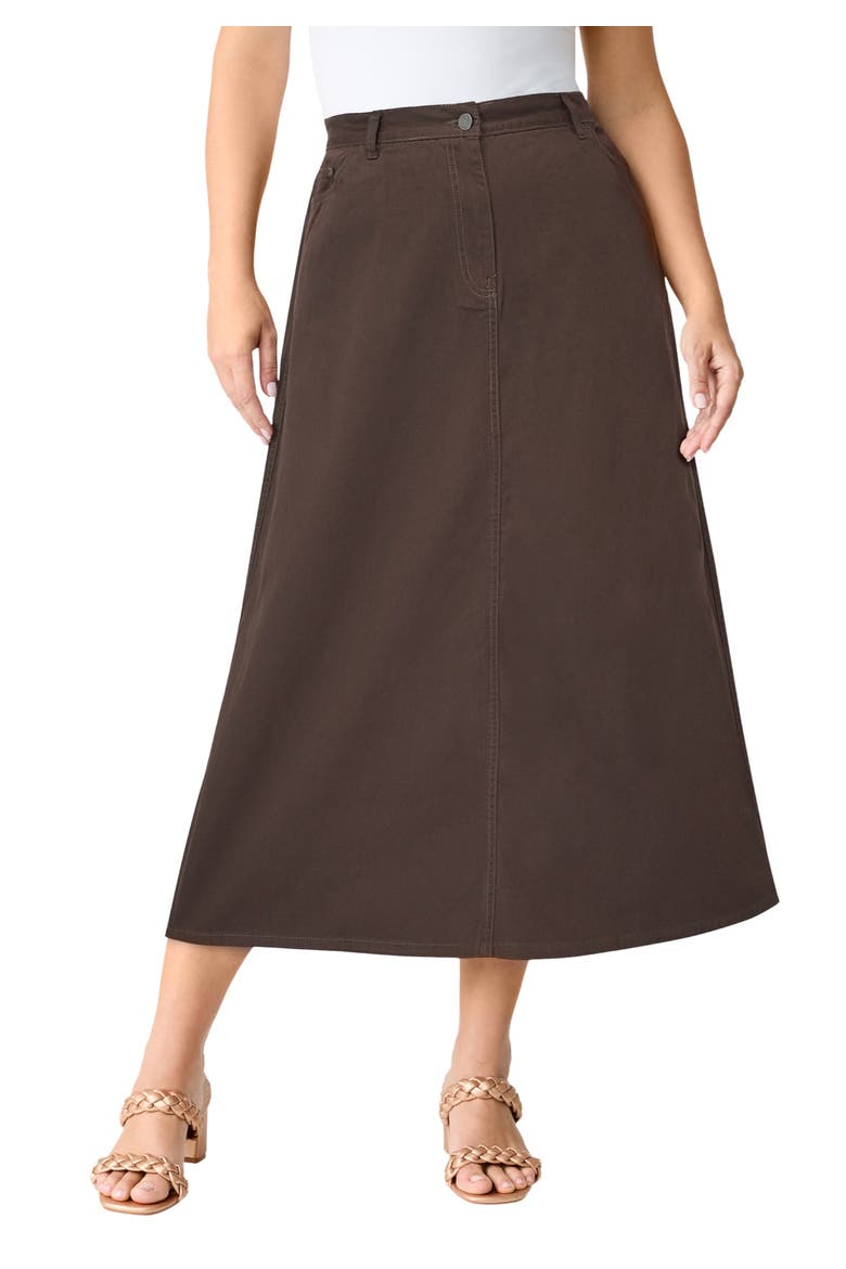 Plus Size Easy Wear A Line Skirt, Main, color, CHOCOLATE