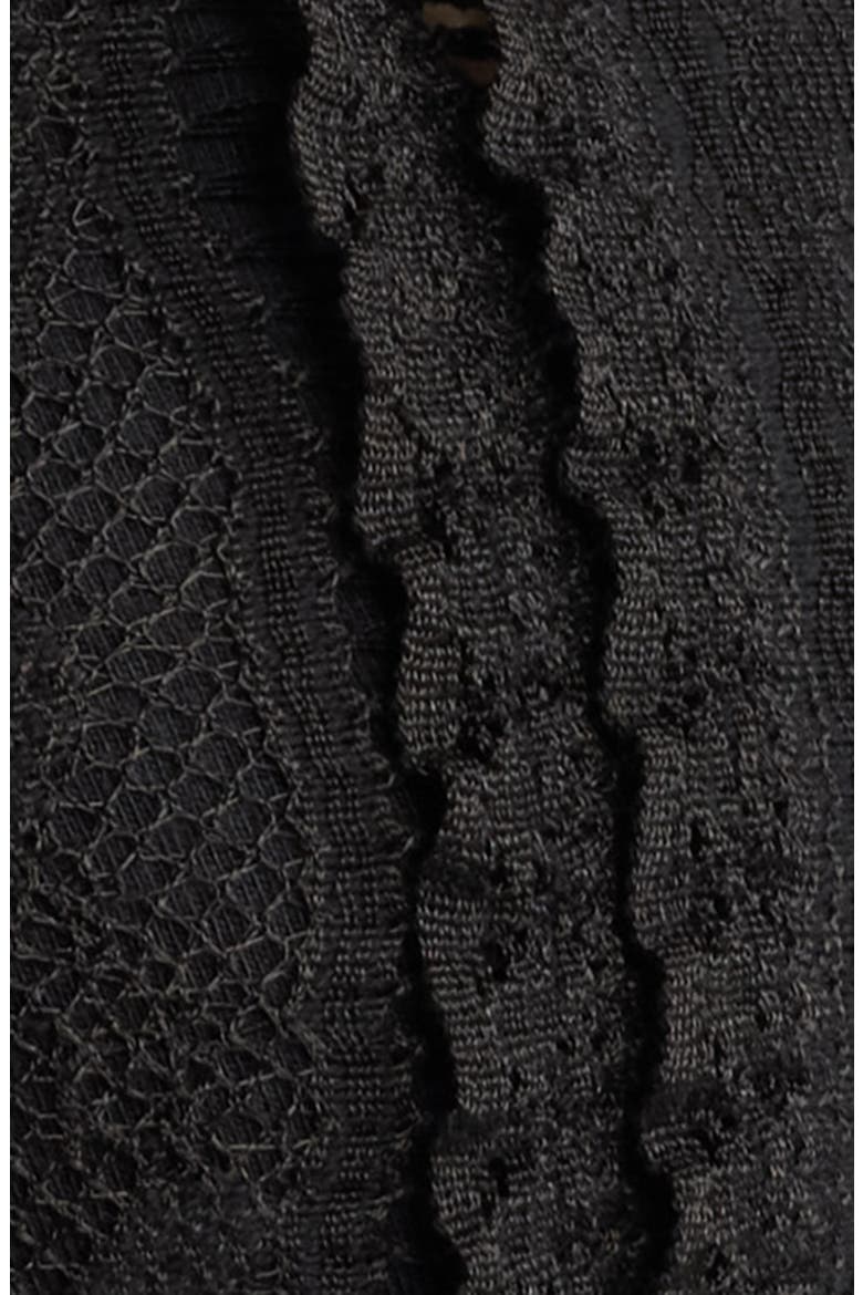 Lace Asymmetric Hem Top, Alternate, color, BLACK