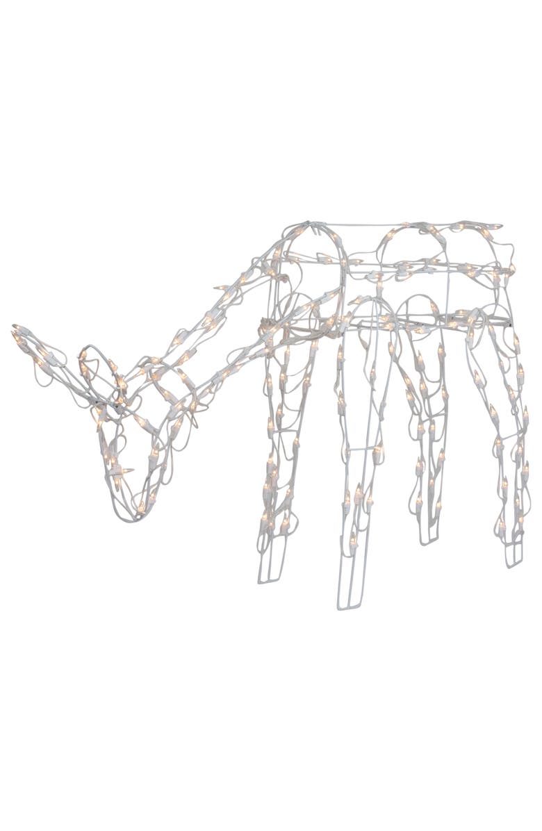 Northlight Lighted Feeding Reindeer Outdoor Christmas Decoration - 42" - White - Clear Lights, Main, color,