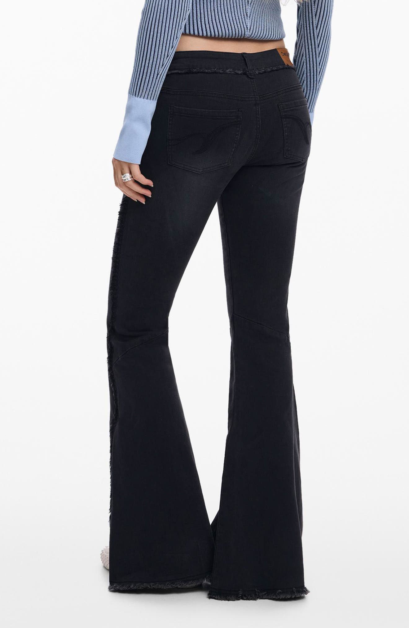 Frayed Low Rise Flare Jeans - image 2