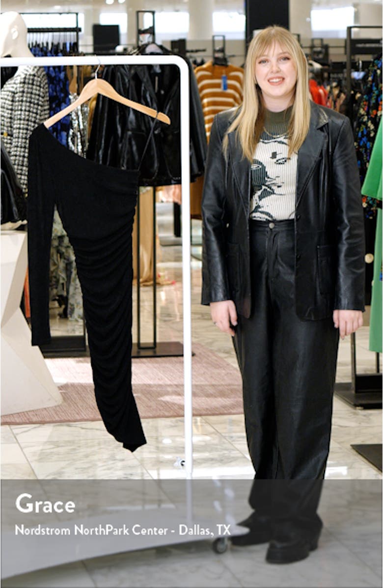 Mindy One-Shoulder Long Sleeve Asymmetric Hem Dress, sales video thumbnail