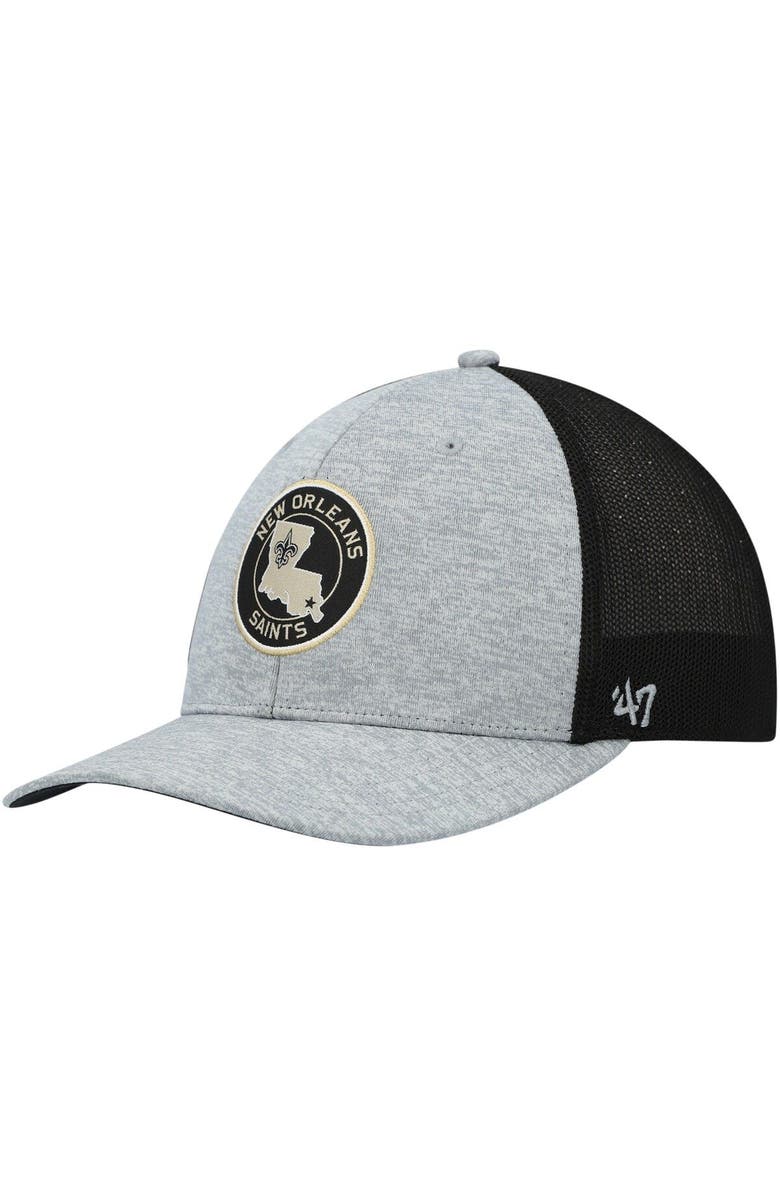 '47 Men's '47 Heathered Gray/Black New Orleans Saints Motivator Flex Hat, Main, color,
