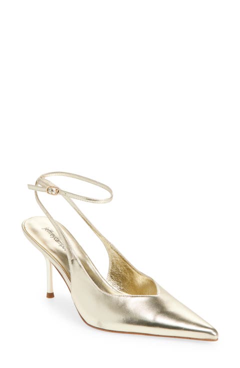 Executive Ankle Strap Pointed Toe Slingback Pump (Women)
