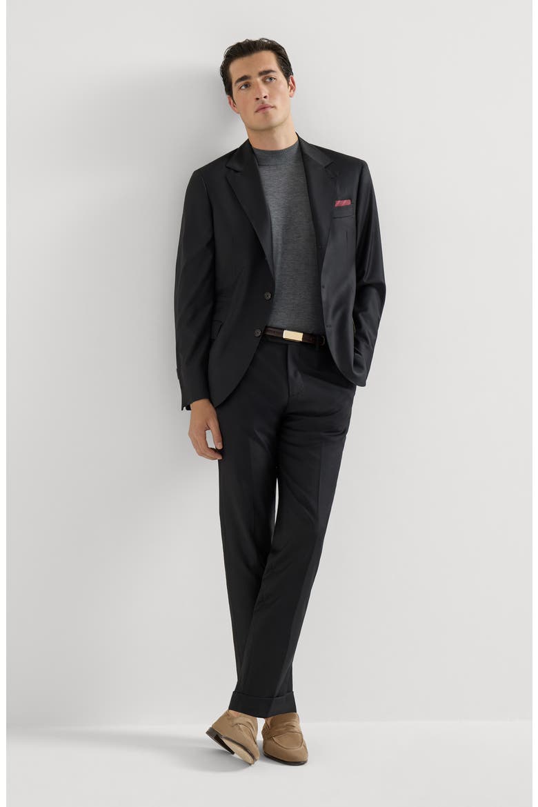 Super 150s virgin wool four season batavia twill blazer, Alternate, color, Black