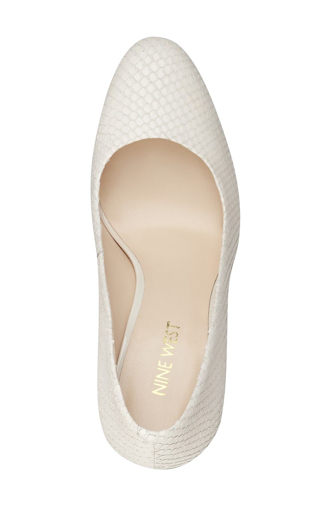 'Handjive' Almond Toe Pump, Alternate, color, OFF WHITE LEATHER